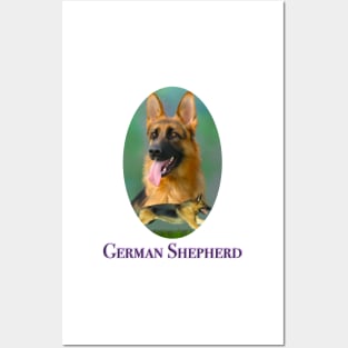 German Shepherd Breed Art With NamePlate Posters and Art